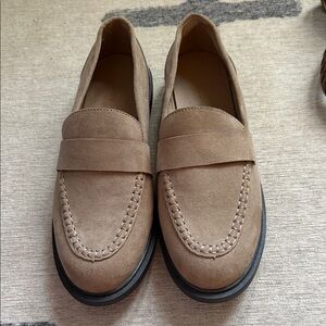 Old Navy Women's Suede Penny Loafers in Taupe Brown